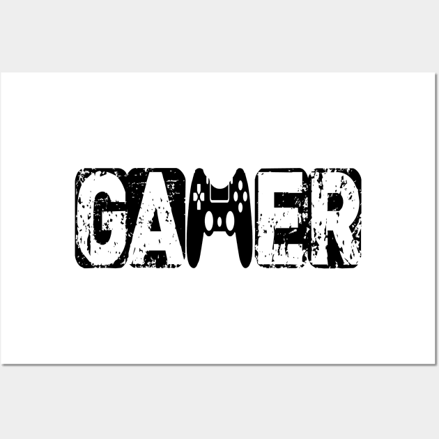 Gamer T Shirt - Funny Gamer Logo Design Gift Wall Art by hardworking